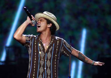 Bruno Mars performs during the 2013 iHeartRadio Music Festival in MGM Grand Garden Arena on Saturday, Sept. 21,&nbsp;2013.