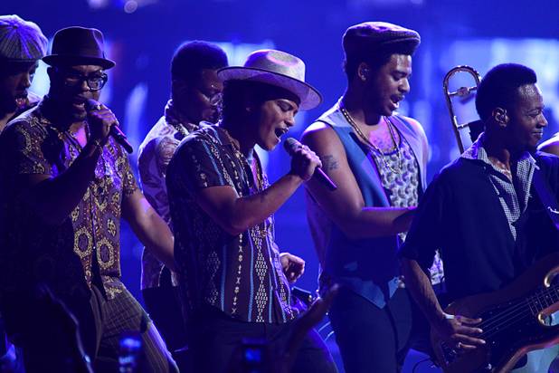 Bruno Mars performs during the 2013 iHeartRadio Music Festival in MGM Grand Garden Arena on Saturday, Sept. 21, 2013.