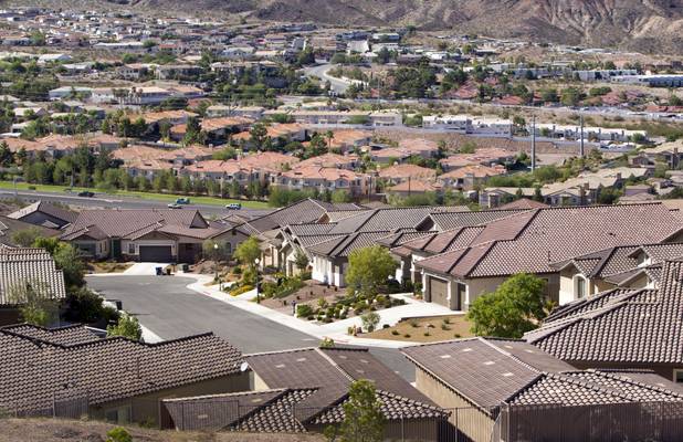 A view of the Tuscany Retreat development, foreground, in Boulder City Monday, Sept. 23, 2013.