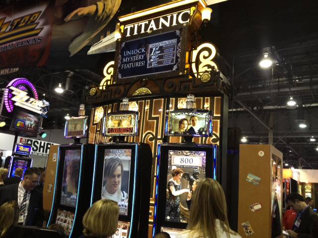 New Titanic slot machine at the 2013 G2E convention.