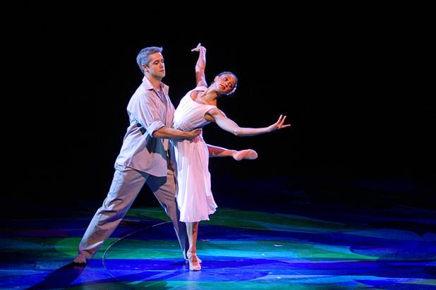 Cirque du Soleil artist Eric Jeffers and Danielle Dyson perform in "The Last Summer," choreography by Tori Lubecki, during "A Choreographers' Showcase," a presentation by the Nevada Ballet Theatre and Cirque du Soleil in the Mystere Theatre at the Treasure Island Sunday, Oct. 6, 2013. Another performance is scheduled for October 13.