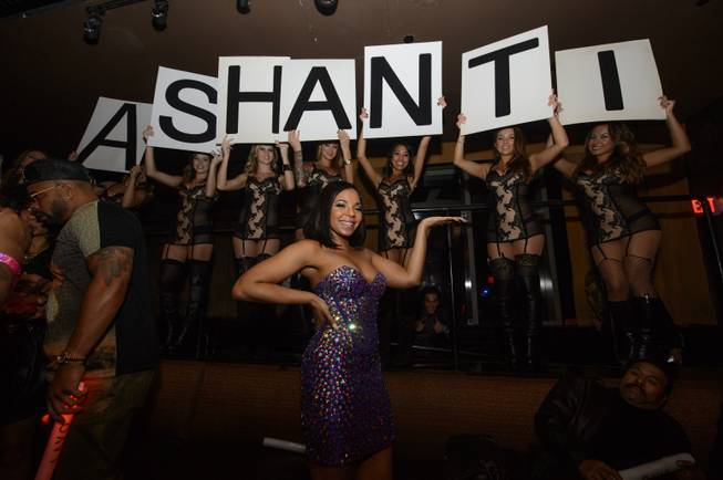 Ashanti celebrates her 33rd birthday at Lavo on Saturday, Oct. ...