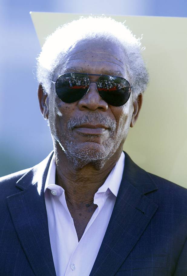 Actor Morgan Freeman is shown during a ceremony with cast members of "Last Vegas" and director Jon Turteltaub in front of the Bellagio Friday, Oct. 18, 2013. Goodman and Clark County Commission Chairman Steve Sisolak declared Oct. 18, 2013 to be "Last Vegas Day" in Las Vegas and Clark County. The movie by CBS Films opens nationwide on November 1.
