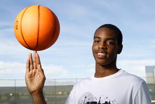 Freshman Troy Brown Jr., 14, poses at Centennial High School Wednesday, Oct. 23, 2013. Brown was offered a basketball scholarship this week by UNLV. He's a 6-5 point guard.