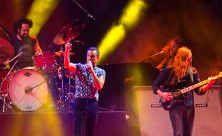 The Killers close out Day 2 of Life Is Beautiful on Sunday, Oct. 27, 2013, in downtown Las Vegas.