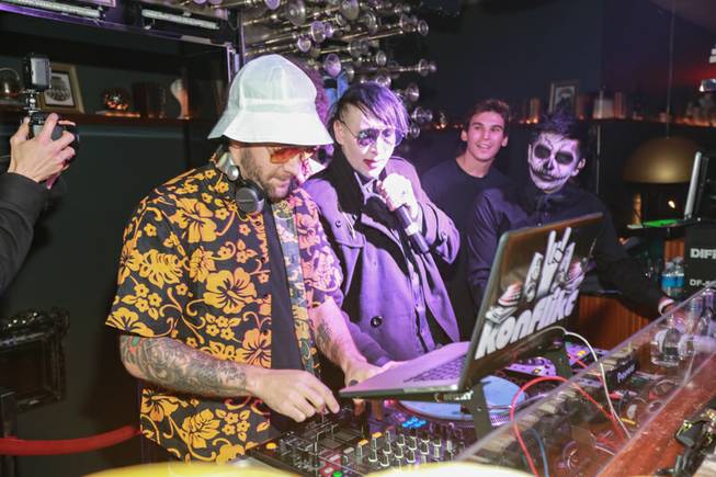 Marilyn Manson hosts a Halloween party on Tuesday, Oct. 29, ...