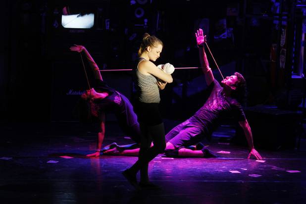 Cast member rehearse for an upcoming tour of the musical "American Idiot" Friday, Nov. 1, 2013 at the Judy Baily Theater at UNLV.