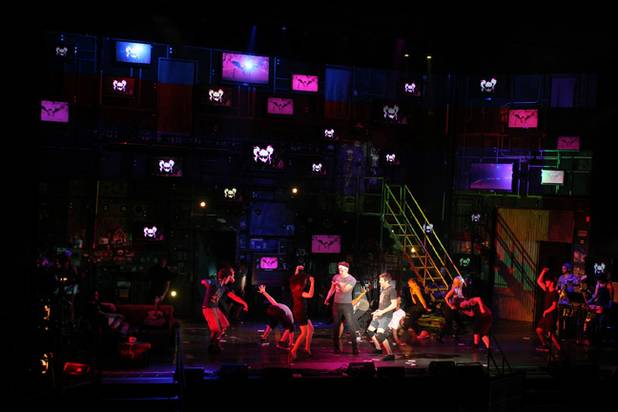 Cast member rehearse for an upcoming tour of the musical "American Idiot" Friday, Nov. 1, 2013 at the Judy Baily Theater at UNLV.