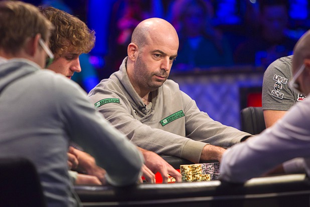 Amir Lehavot, 38, an Israeli currently residing in Weston, Fla., competes during the final table of the World Series of Poker $10,000 buy-in no-limit Texas Hold 'Em tournament at the Rio Monday, Nov. 4, 2013. The 2013 "November Nine" are competing for a share of $26,662,046 of prize money including $8,359,531 for first place.