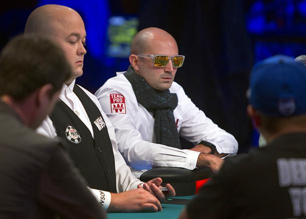 Sylvain Loosli, 26, a poker professional originally from Toulon, France, but now residing in London, competes during the final table of the World Series of Poker $10,000 buy-in no-limit Texas Hold 'Em tournament at the Rio Monday, Nov. 4, 2013. The 2013 