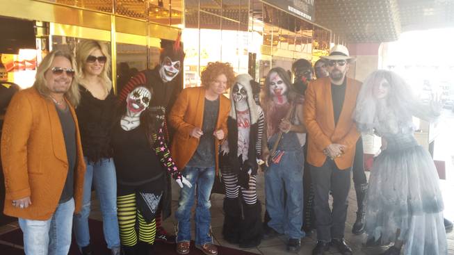 Vince Neil, Carrot Top, Nicolas Cage and friends at Fright Dome in Circus Circus.