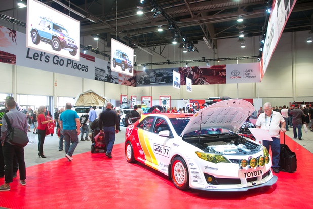 A TRD Rally Camry is seen at Toyota during the 2013 SEMA show at the Las Vegas Convention Center, Tuesday, Nov. 5, 2013.