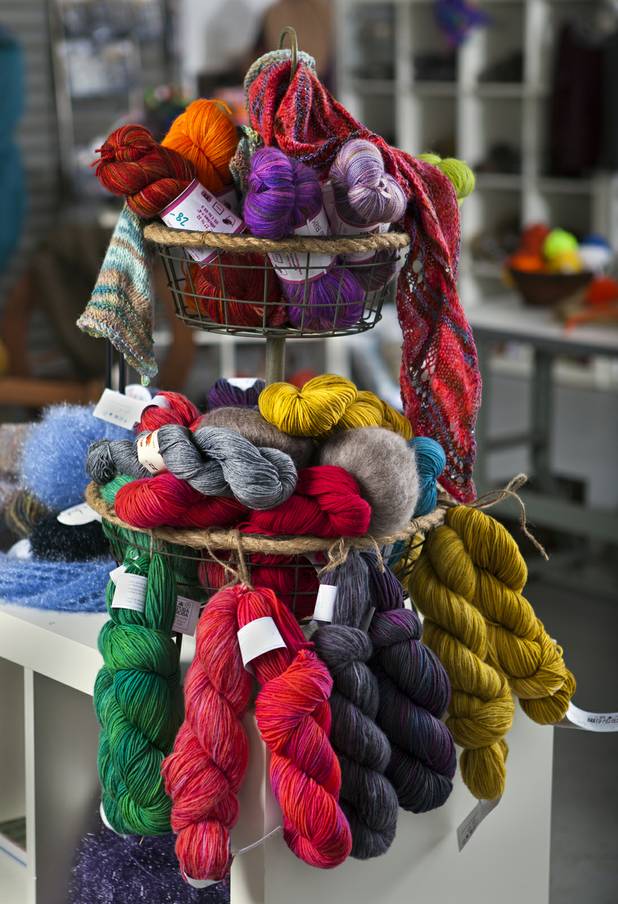 Unwind Knitting located Inside the Stitch Factory offers a selective supply of luxury yarns and classes for knitting and crocheting on Tuesday, Nov. 5, 2013.  L.E. Baskow