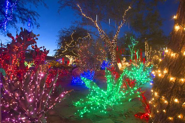 Displays are shown at Ethel M Chocolate Factory's Botanical Cactus Garden on Wednesday, Nov. 6, 2013. The 20th annual holiday lighting display will kick off with a ceremony next Tuesday.