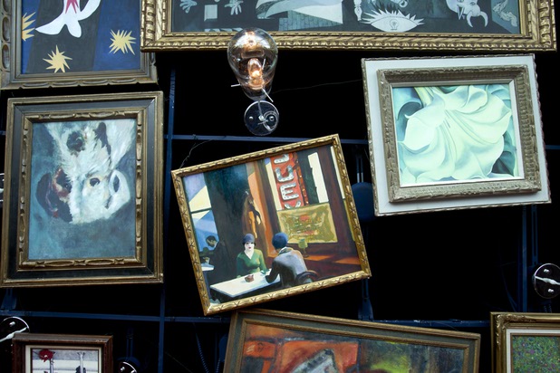 Replicas of famous paintings cover the ceiling of the Art Bar in the Downtown Grand Monday, Nov. 11, 2013.