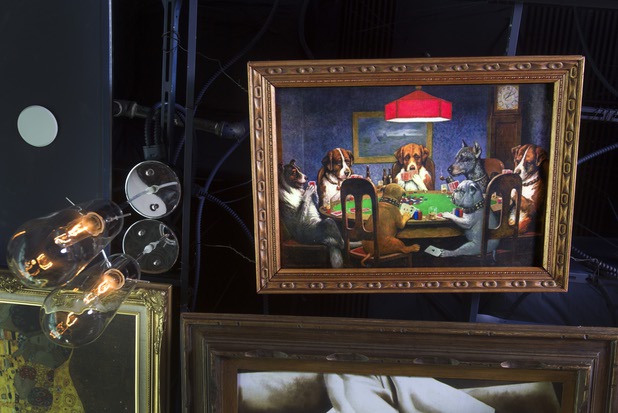 Replicas of famous paintings cover the ceiling of the Art Bar in the Downtown Grand Monday, Nov. 11, 2013.