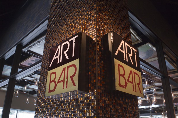 Replicas of famous paintings cover the ceiling of the Art Bar in the Downtown Grand Monday, Nov. 11, 2013.