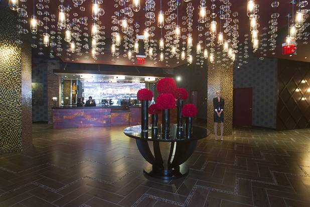 A view of the lobby following an official opening ceremony for the Downtown Grand in downtown Las Vegas Tuesday, Nov. 12, 2013.