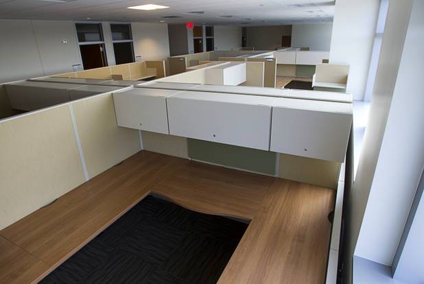 A work cubicles are shown on the fourth floor of the North Las Vegas City Hall Tuesday, Nov. 12, 2013. The floor was designed to house the North Las Vegas Police Department but is currently vacant.