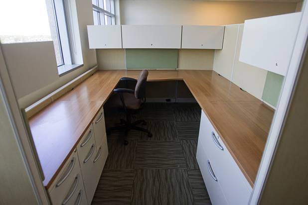 A work area is shown on the fourth floor of the North Las Vegas City Hall Tuesday, Nov. 12, 2013. The floor was designed to house the North Las Vegas Police Department but is currently vacant.