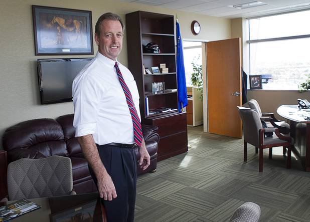 North Las Vegas Mayor John Lee stands in his office at City Hall on Tuesday, Nov. 12, 2013.