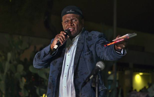 Comedian George Wallace hosts the 20th anniversary of Ethel M's Cactus Lighting on Tuesday, Nov. 12, 2013.