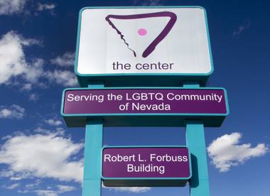 A marquee sign is shown in front of the Gay and Lesbian Community Center of Southern Nevada, 401 S. Maryland Parkway on Monday, April 1, 2013.