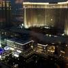 A nightfall view of Venetian Macau from a Crown Towers suite