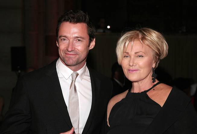 Actor Hugh Jackman and his wife, actress Deborra-Lee Furness, attend the 2013 New Yorkers for Children Fall Gala on Tuesday, Sept. 17, 2013, in New York. 