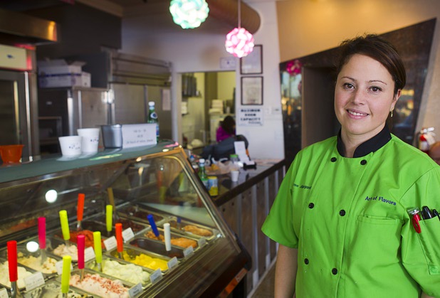 Chef Desyree G. Alberganti is shown at her Art Of Flavors gelato shop, 1616 Las Vegas Boulevard South, Sunday, Nov. 24, 2013.