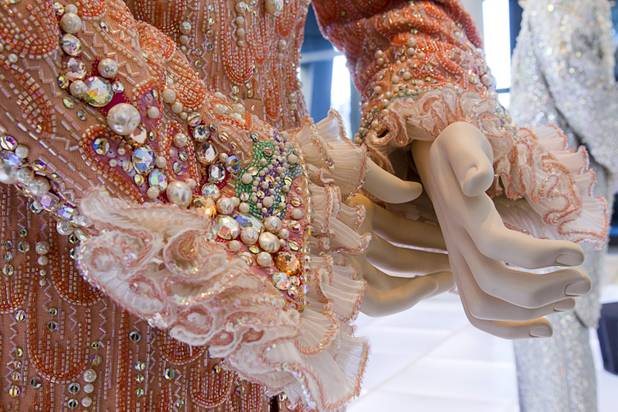 A Liberace costume is shown at "Too Much of a Good Thing Is Wonderful: Liberace and the Art of Costume" in the Cosmopolitan Monday, Nov. 25, 2013. The exhibit opened Monday and will run through Jan.1, 2014. Admission is free but any donations will benefit the Liberace Foundations scholarship fund.