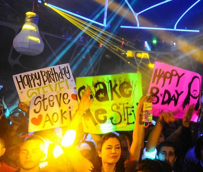 Fans celebrate Steve Aoki’s 36th birthday on Sunday, Nov. 24, ...
