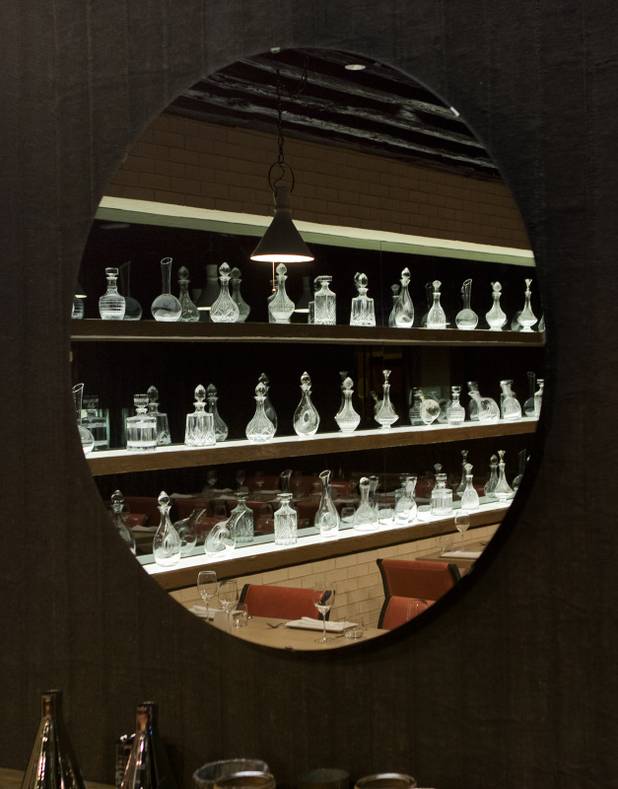 A mirrored reflection of the rear room at Crush in MGM Grand on Friday, Dec. 6, 2013. 