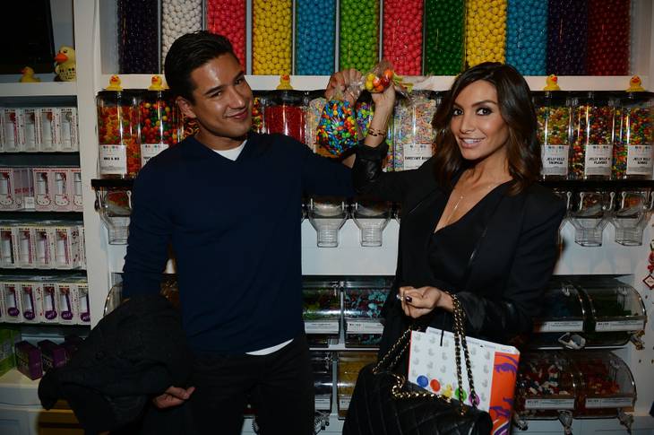 Mario Lopez, with wife Courtney Mazza Lopez, hosts the grand opening of Sugar Factory American Brasserie on Friday, Dec. 6, 2013, in Town Square.