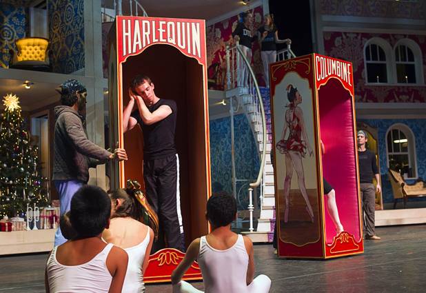 Harlequin doll Kyle Weight is shown during rehearsal for Nevada Ballet Theater’s “The Nutcracker” at the Smith Center for the Performing Arts on Wednesday, Dec. 11, 2013. The annual performance opens Saturday and runs through Dec. 22.
