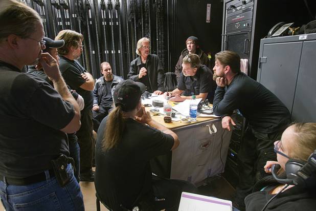Stagehands go over technical issues during rehearsal for Nevada Ballet Theater’s “The Nutcracker” at the Smith Center for the Performing Arts on Wednesday, Dec. 11, 2013. The annual performance opens Saturday and runs through Dec. 22.
