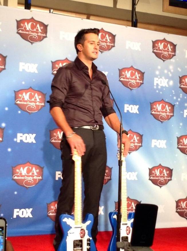 Luke Bryan backstage at the 2013 American Country Awards on Tuesday, Dec. 10, 2013, at Mandalay Bay Events Center.