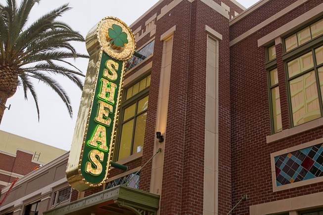A view of the new O'Sheas is shown from the Linq during a tour Tuesday, Dec. 18, 2013. The sign is the original sign from the old location. 
