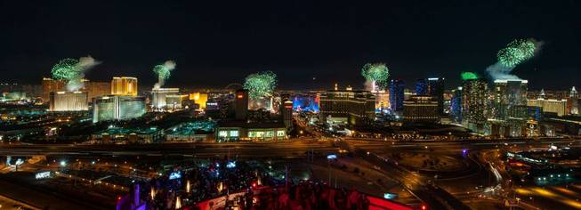 Fireworks on the Strip as seen from the top of ...