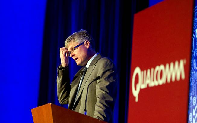 Steve Mollenkopf, CEO of Qualcomm, responds to a question during the 2014 International Consumer Electronics Show (CES) in Las Vegas, Monday Jan. 6, 2014.