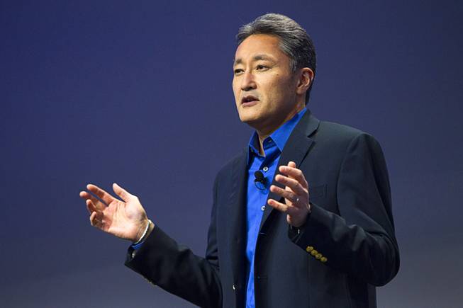 Kazuo Hirai, president and CEO of Sony Corp., speaks during a Sony news conference at the International Consumer Electronics Show (CES), in Las Vegas, Monday Jan. 6, 2014.