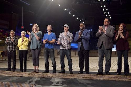 Penn Jillette, second from right, is competing on Season 3 of the Food Network’s “Rachael vs. Guy.”

