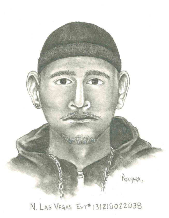 Police sketch of man who girl says ordered her into van Dec. 18, 2013, near Von Tobel Middle School in North Las Vegas.