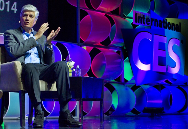 Panelist Maurice Levy, CEO of Publicis Groupe, responds to a question during a CES keynote event in the LVH Theatre  on Wednesday, Jan. 8, 2014.