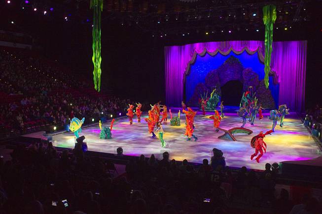 Skaters perform to the song "Under the Sea" during "Disney On Ice: Rockin' Ever After" at the Thomas & Mack Center Thursday, Jan. 16, 2014. The show plays at the center through Sunday.