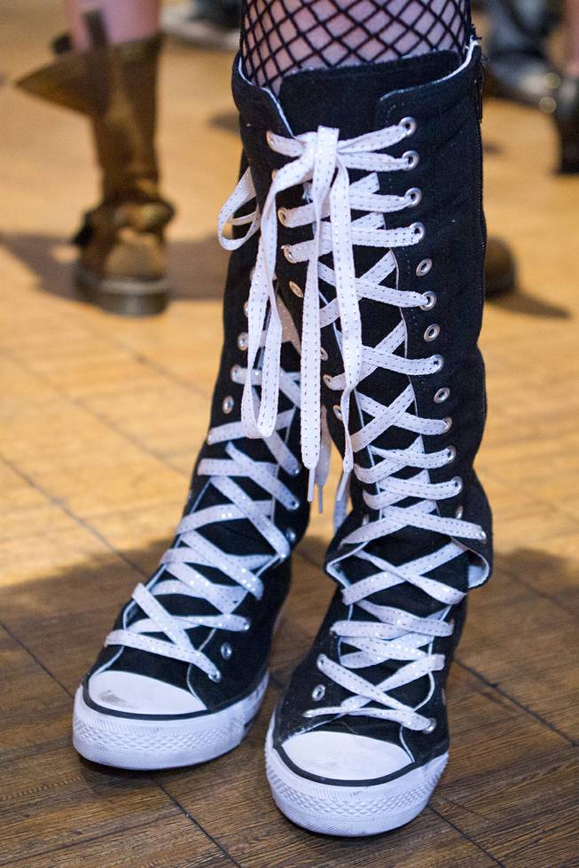 Extra high converse shoes are worn for the AVN Adult Entertainment Expo happening at the Hard Rock Hotel & Casino on Thursday , Jan. 16, 2014.