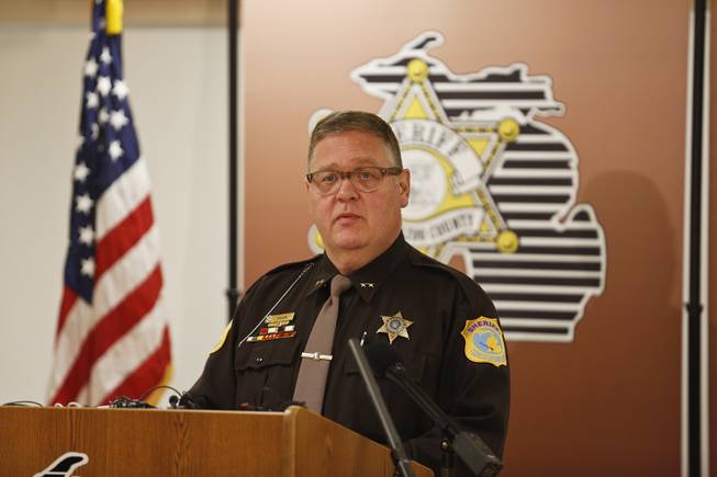 Kalamazoo County Sheriff Richard Fuller addresses the facts of an investigation in the disappearance of Dr. Teleka Patrick during a news conference Wednesday, Jan. 22, 2014, in Kalamazoo, Mich.