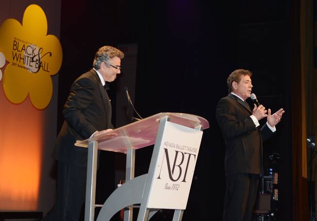 Christopher Knight and Barry Williams attend Nevada Ballet Theater’s 2014 Woman of the Year awards and 30th Anniversary Black & White Ball honoring Florence Henderson on Saturday, Jan. 25, 2014, in Aria.