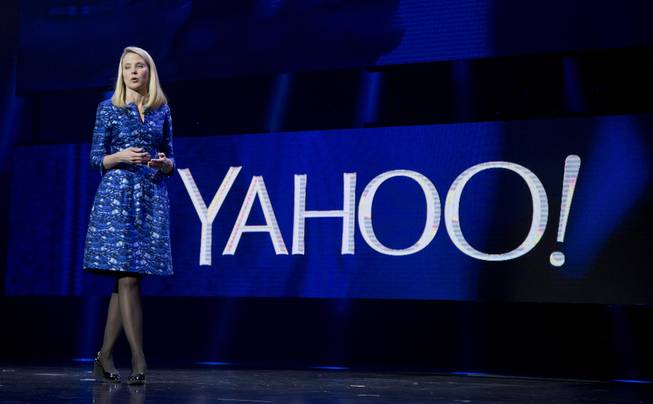 Yahoo President and CEO Marissa Mayer speaks during a keynote address at the International Consumer Electronics Show on Tuesday, Jan. 7, 2014, in Las Vegas. 