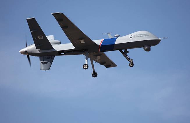 This undated photo provided by U.S. Customs and Border Protection shows an unmanned drone used to patrol the U.S.-Canadian border. 